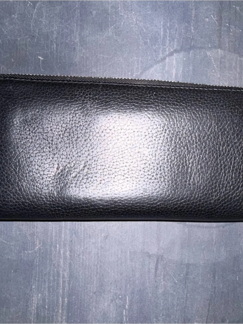 Michael Kors Black Pebble Leather Zip Wallet with Logo Plaque